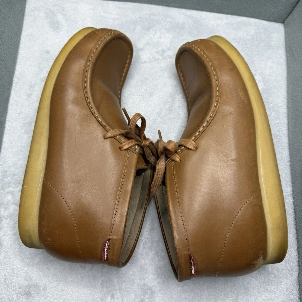 Clarks Stinson Hi Men's 10.5 Brown Leather Moc Toe Chukka Boots Walking Comfort